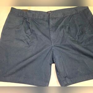 Izod Pleated Chino Shorts- Men's Big & Tall Size 52  Blue NWT